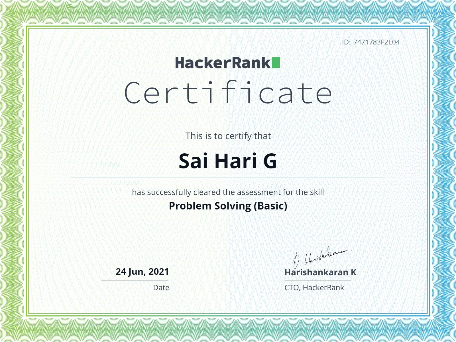 hackerrank certification