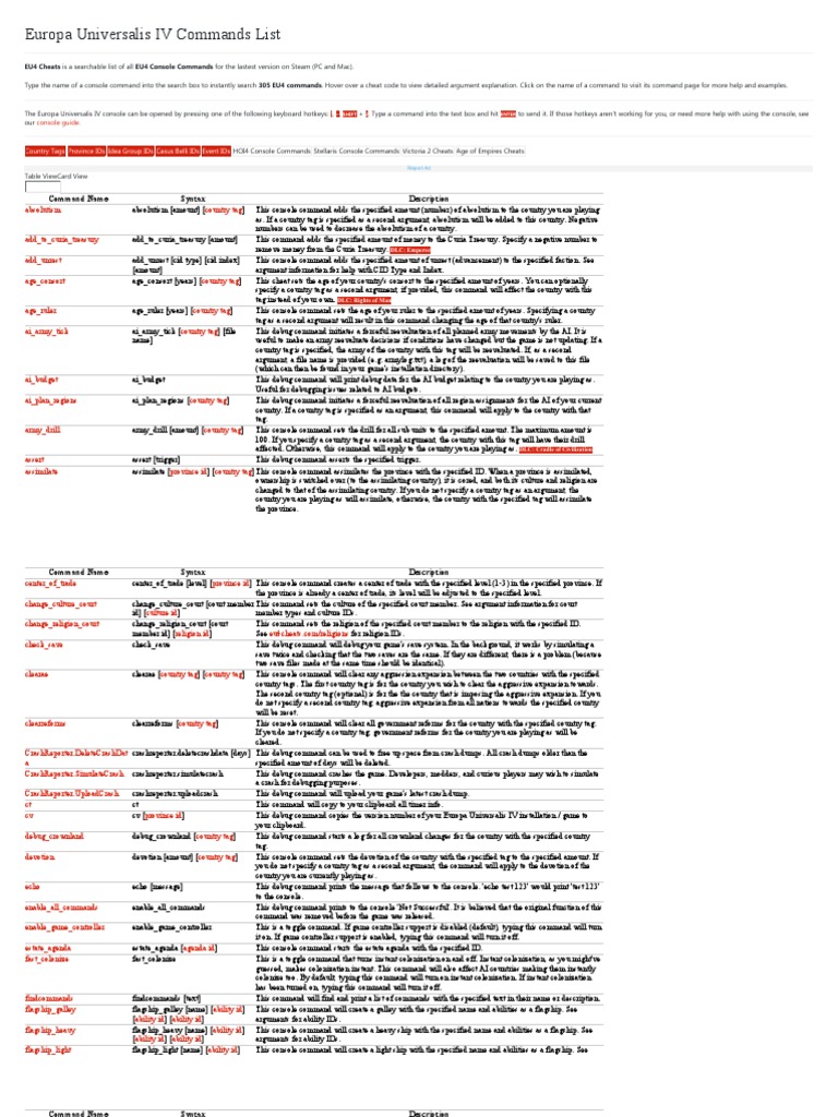 eu4 console commands