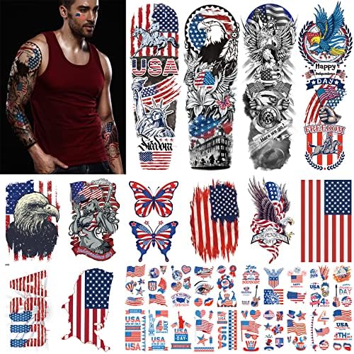 usa flag arm tattoo