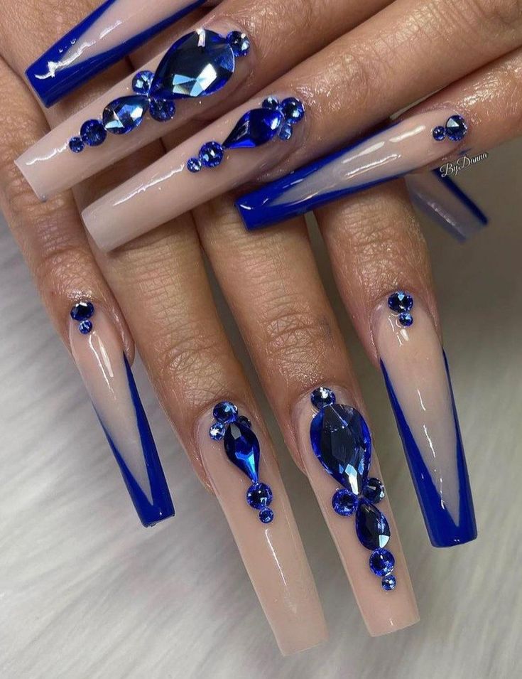 uñas acrilicas azules