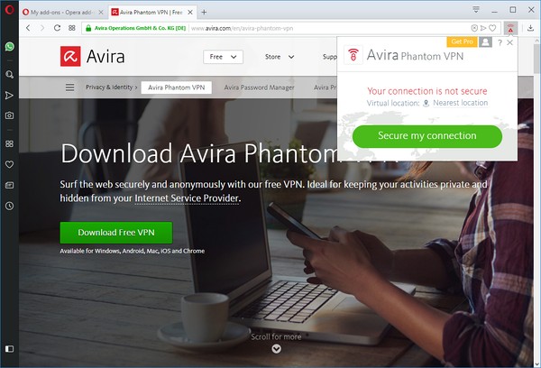 avira vpn chrome extension