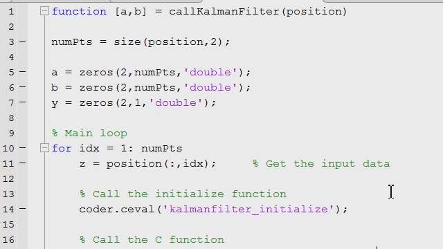 matlab to c