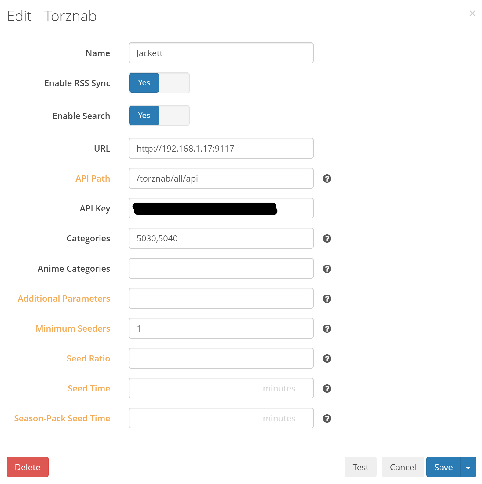 sonarr indexers