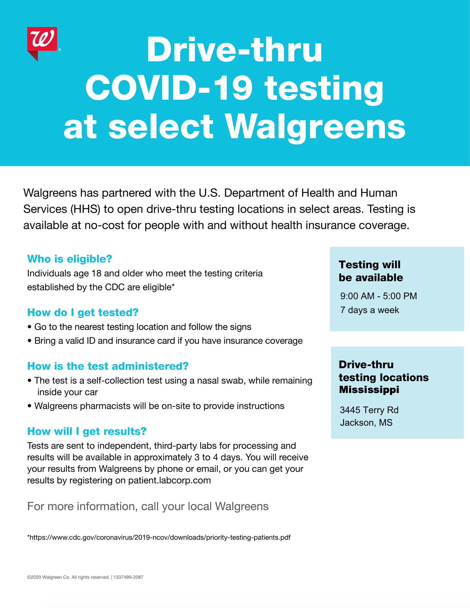 walgreens covid testing