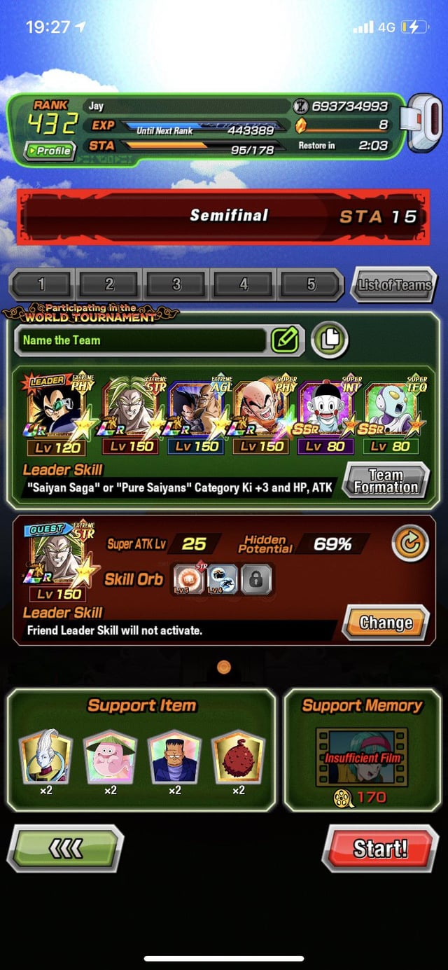 best team for world tournament dokkan