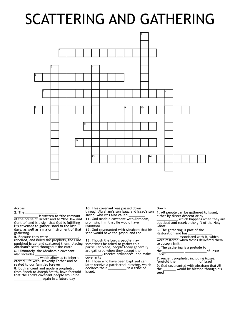 gathered crossword