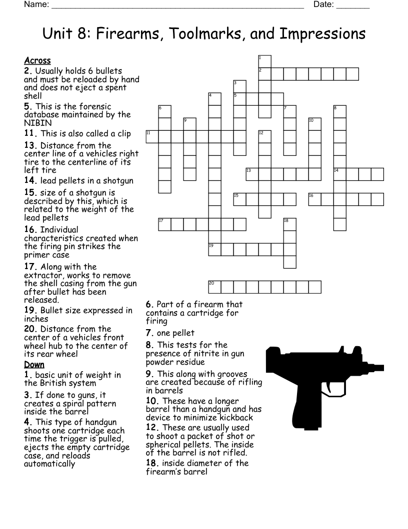 sighted gun on crossword clue