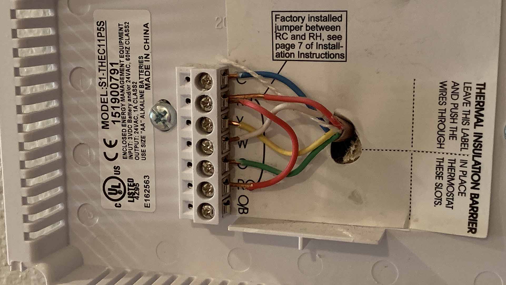 what is ob on a thermostat