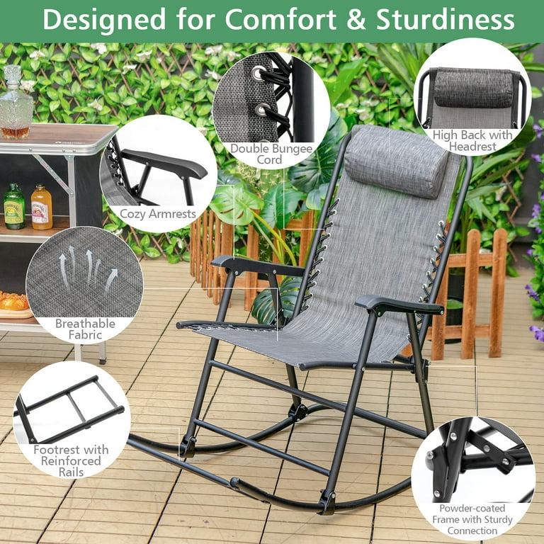 outdoor folding rocker