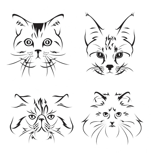 cat face line art