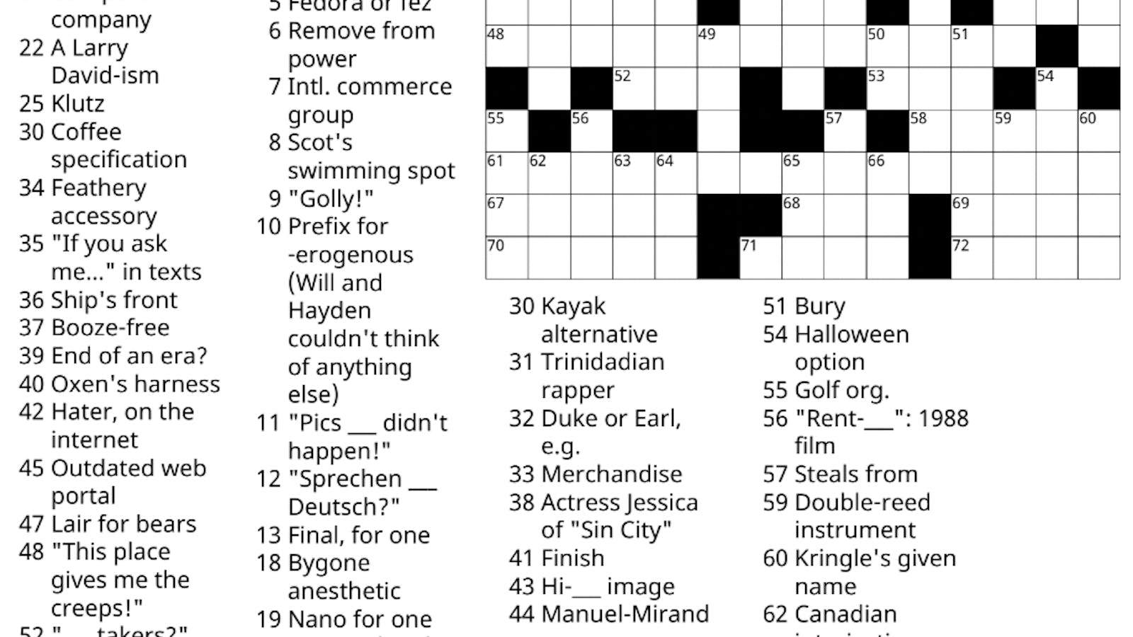 outdated crossword