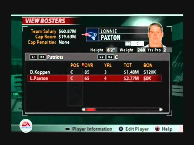 madden 05 rosters