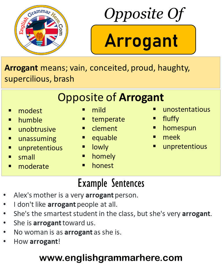 opposite of arrogant