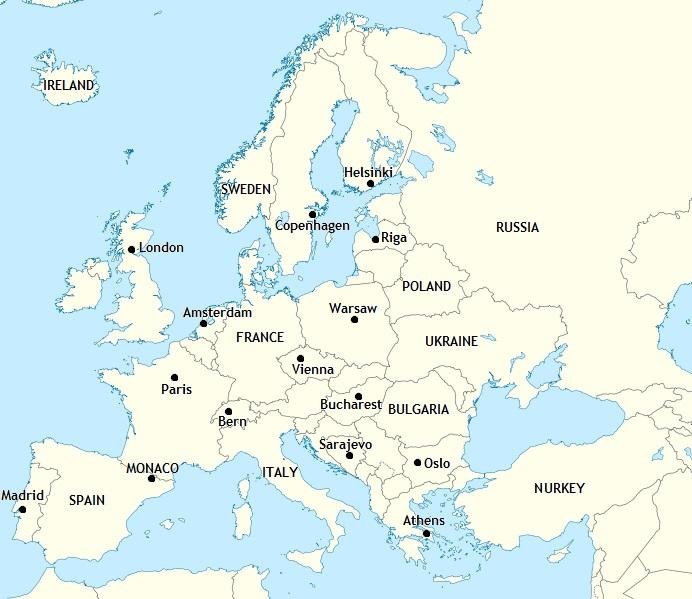 map of european countries quiz