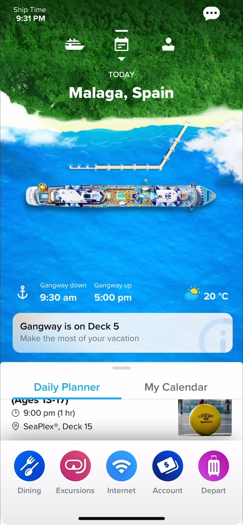 how to text on royal caribbean app