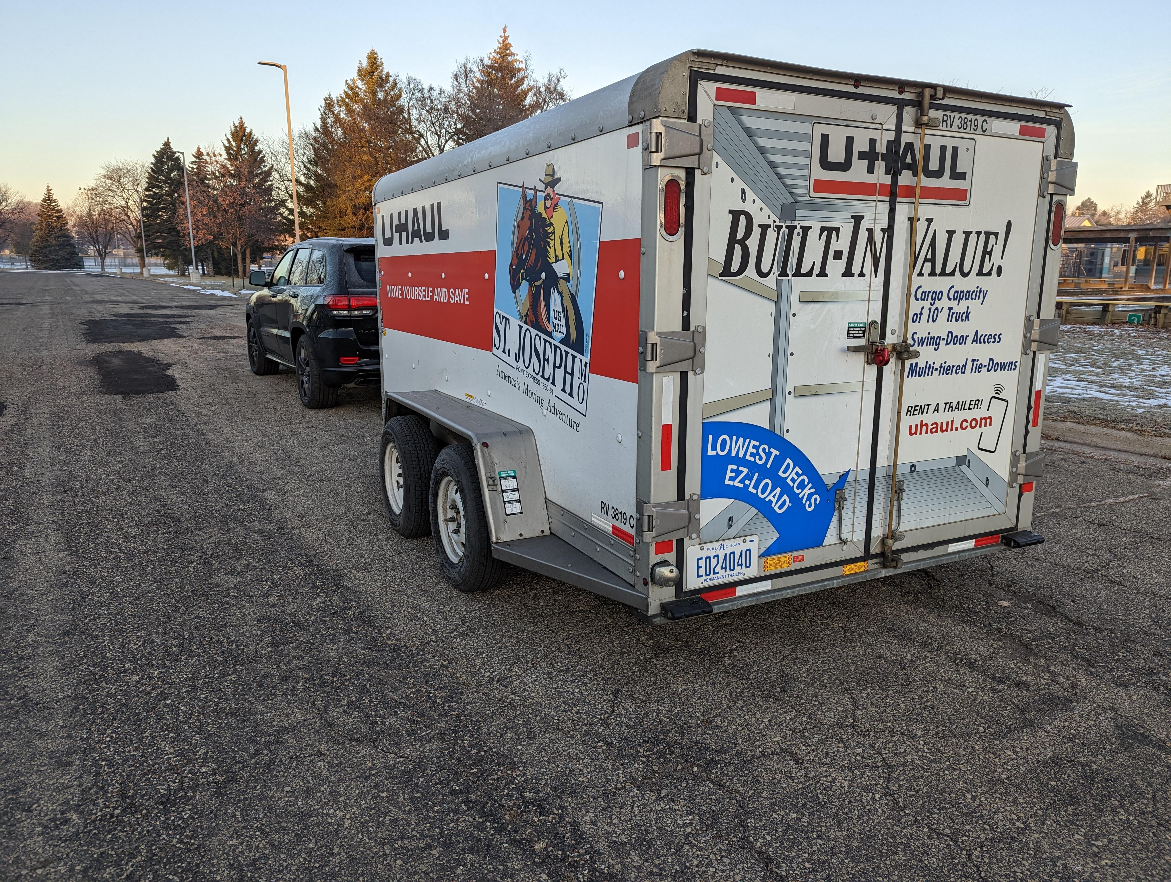 weight of 6x12 uhaul trailer