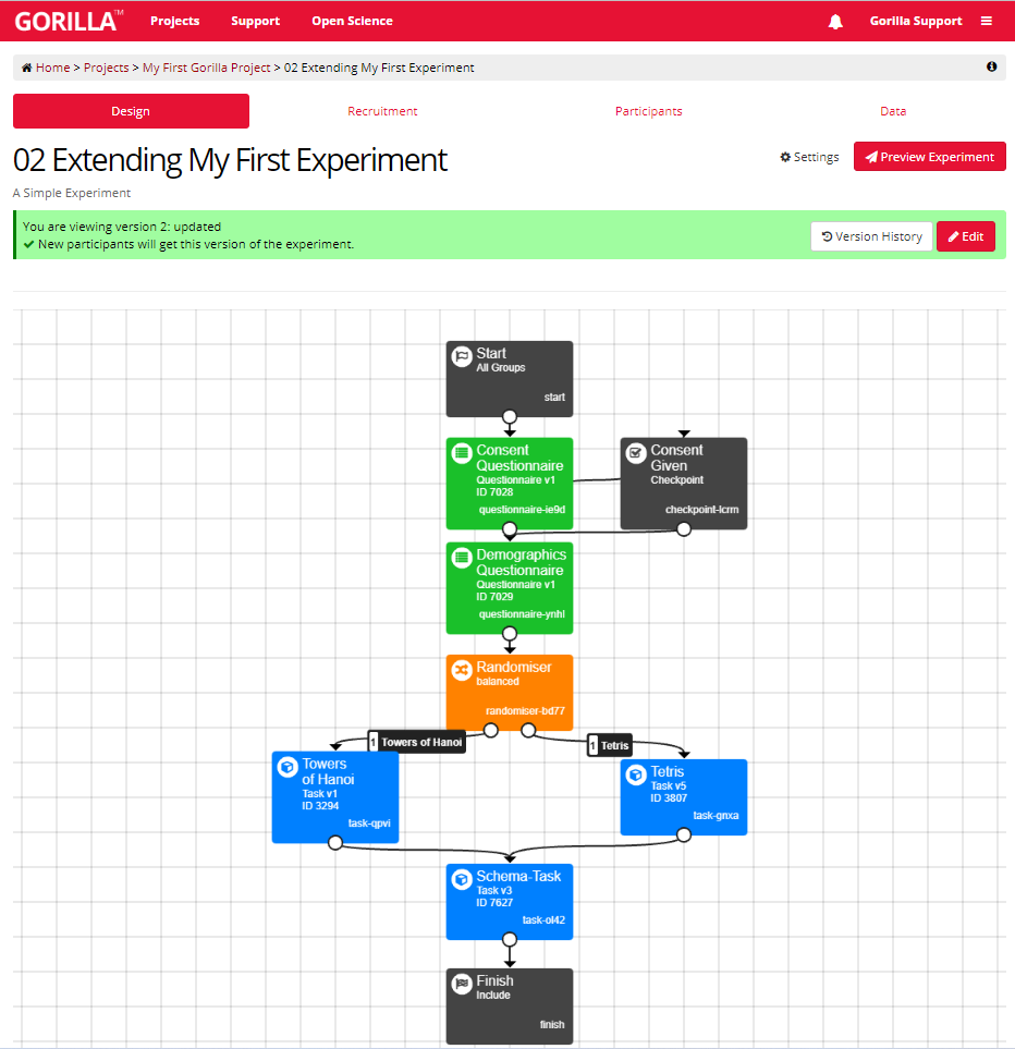 gorilla experiment builder