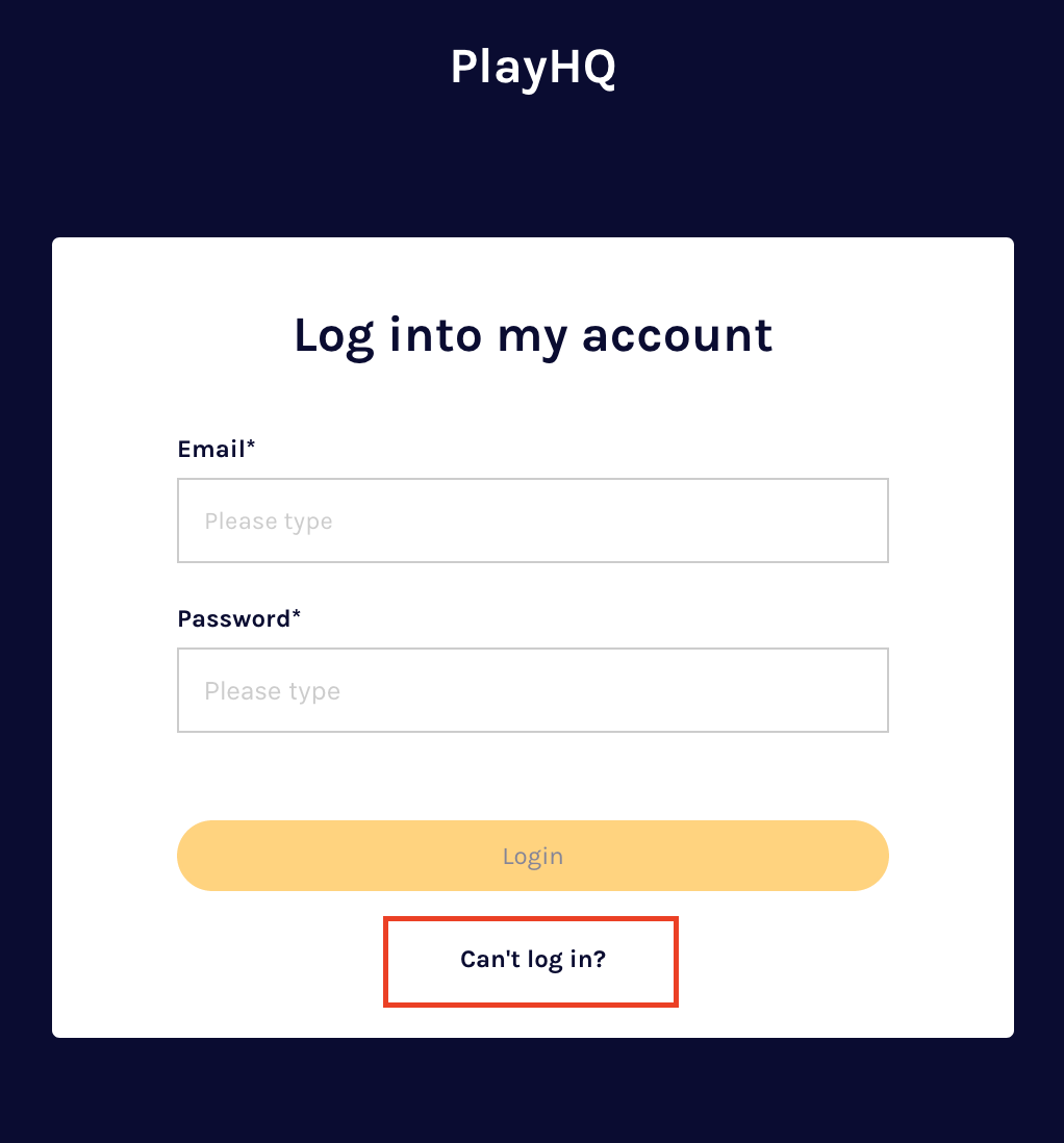 playhq admin login