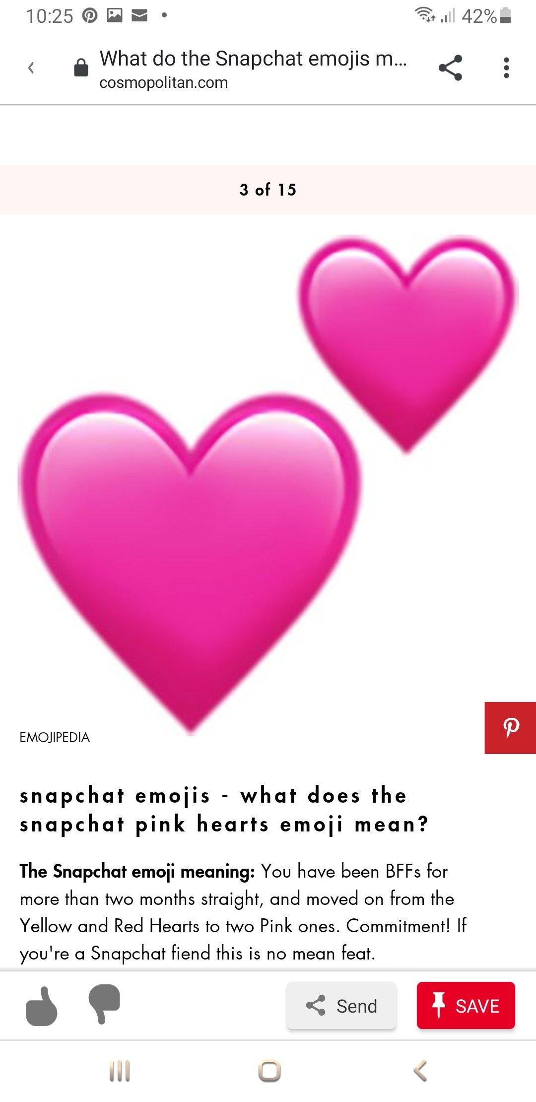 pink hearts in snapchat