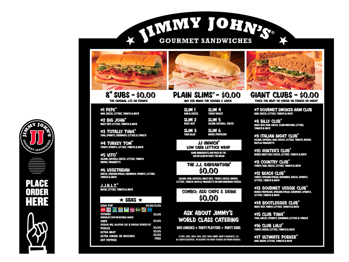 jimmy johns carbondale menu