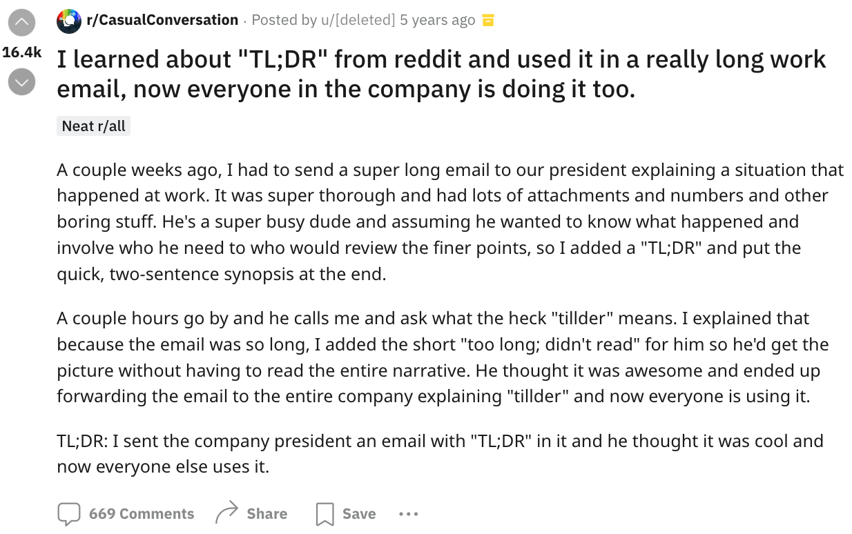 what does tldr mean