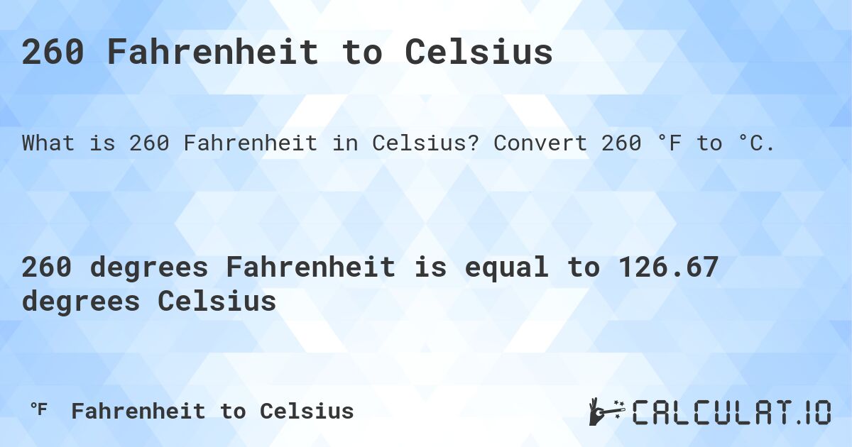 260 degrees celsius to fahrenheit