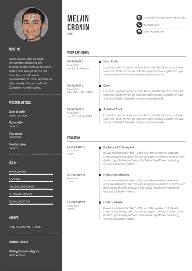 restaurant resume