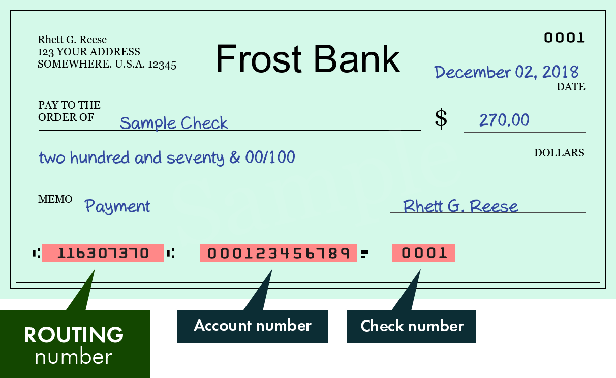 routing number frost bank texas