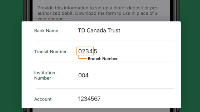 td bank financial institution number