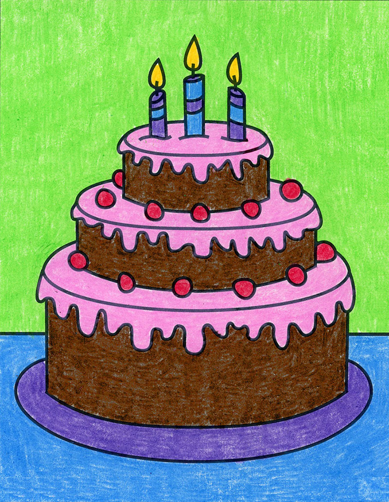 birthday cake picture drawing