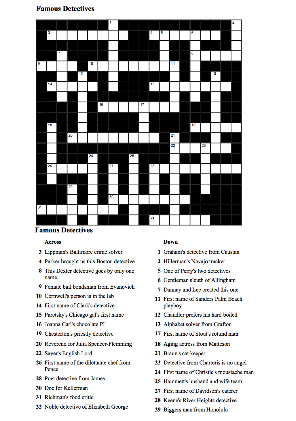 detective crossword