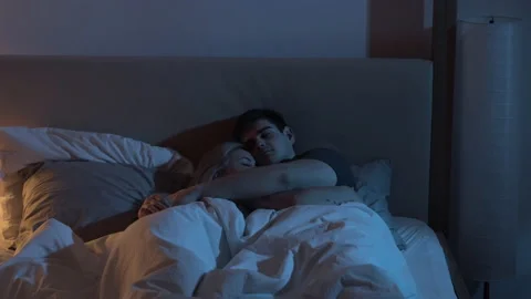 sleeping couple hug pic