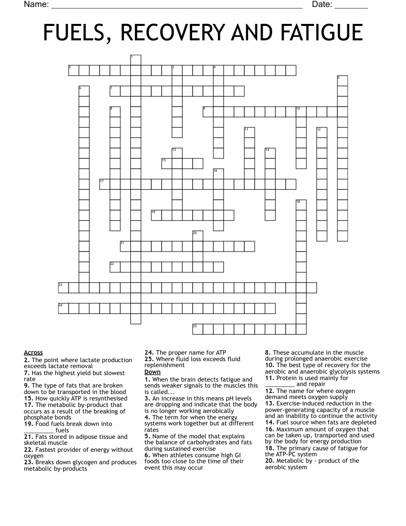 crossword clue fatigue