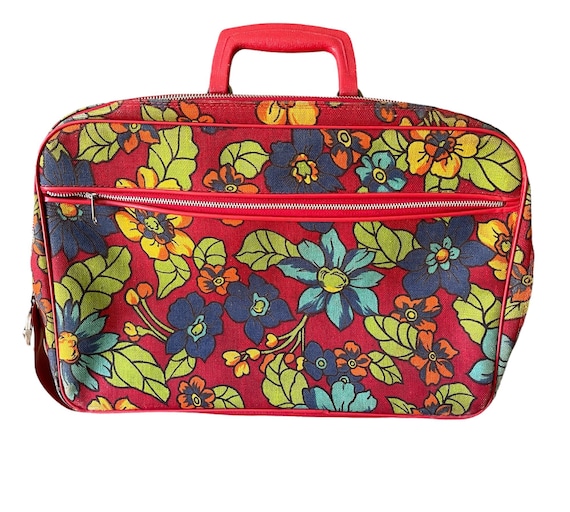 vintage floral suitcase