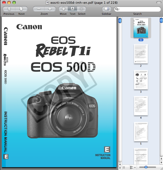 canon 500d user manual