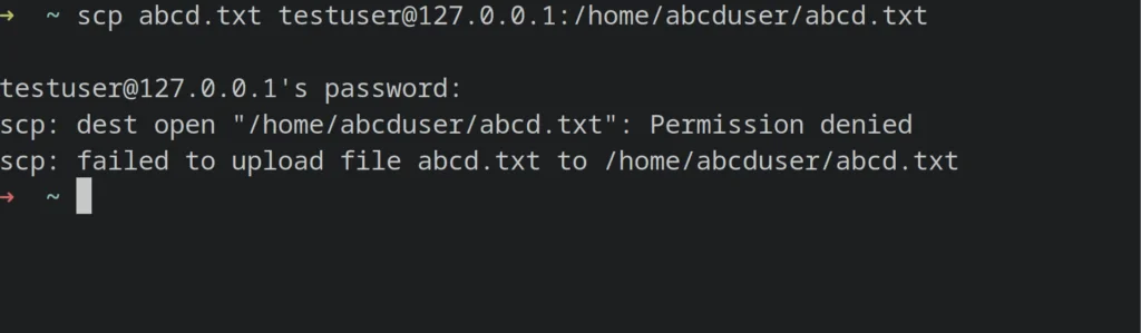linux scp permission denied