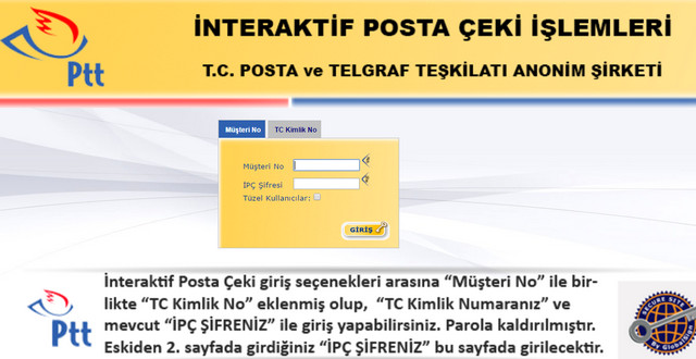 interaktif posta çeki şifresi alma