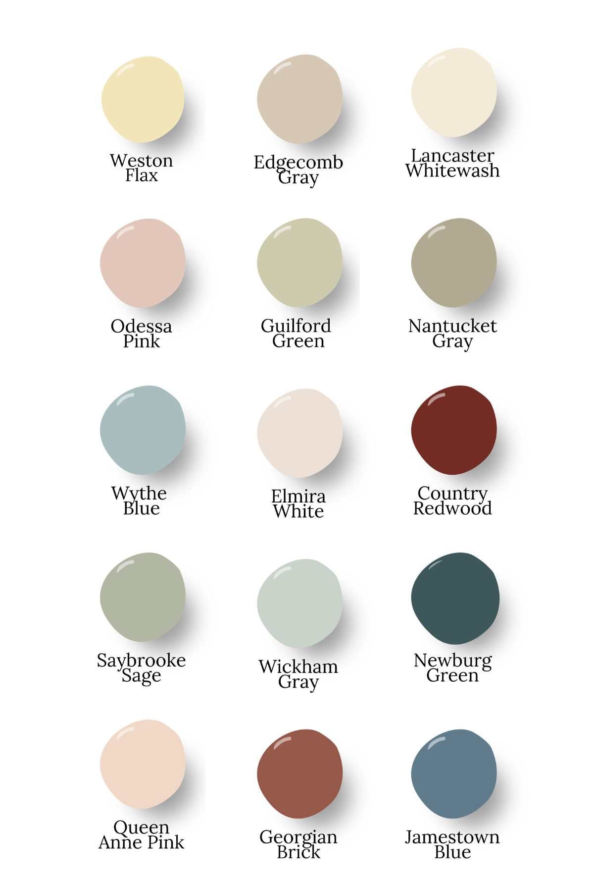 benjamin moore paint colors chart