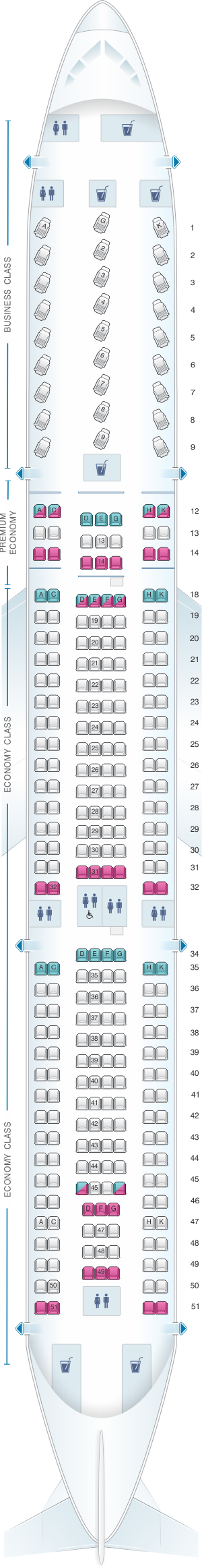 a330 300 seat plan