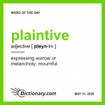 plaintively definition