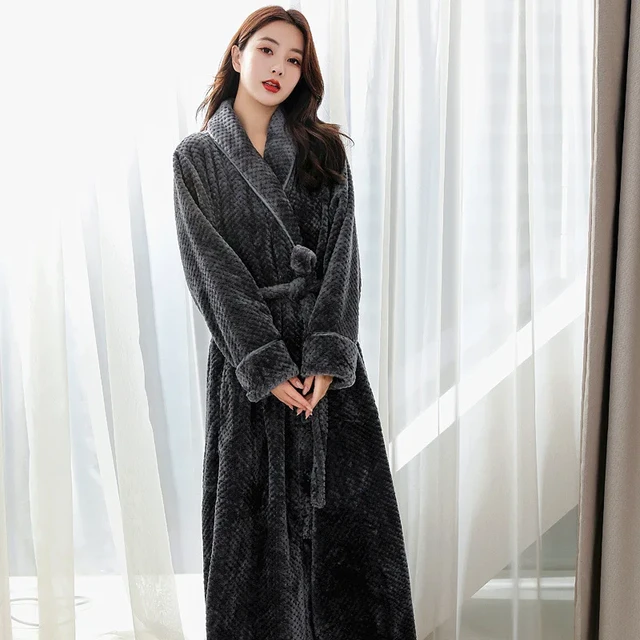 thick long dressing gown womens