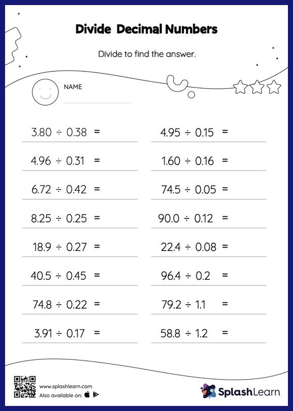 dividing decimals exercises