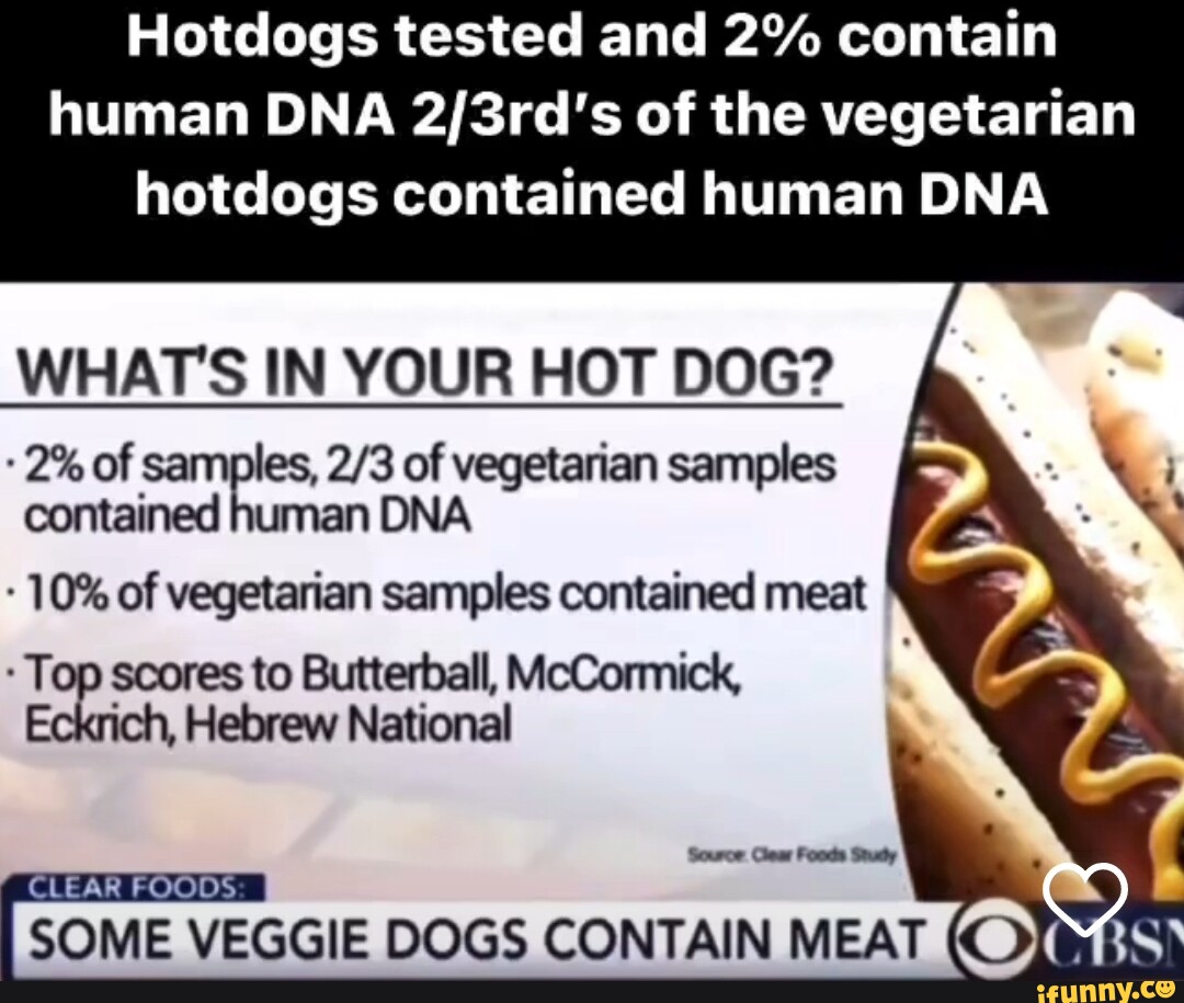 hot dogs containing human dna