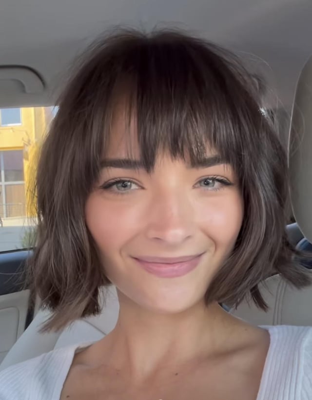 short hair with bangs