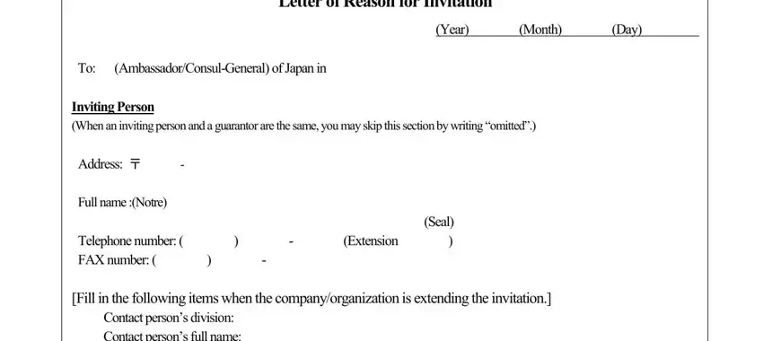 sample letter of invitation for japan visa