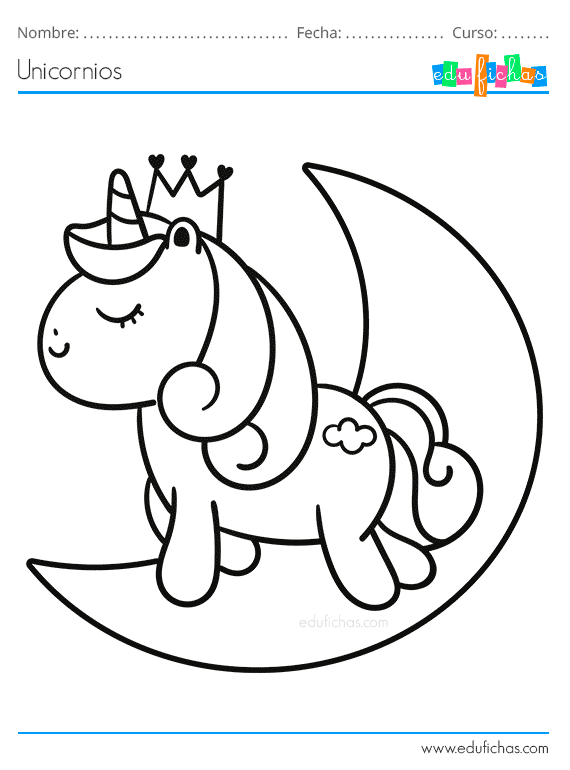 dibujo unicornio para colorear