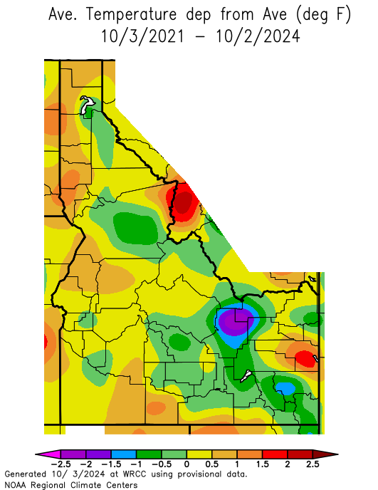 idaho temperature map