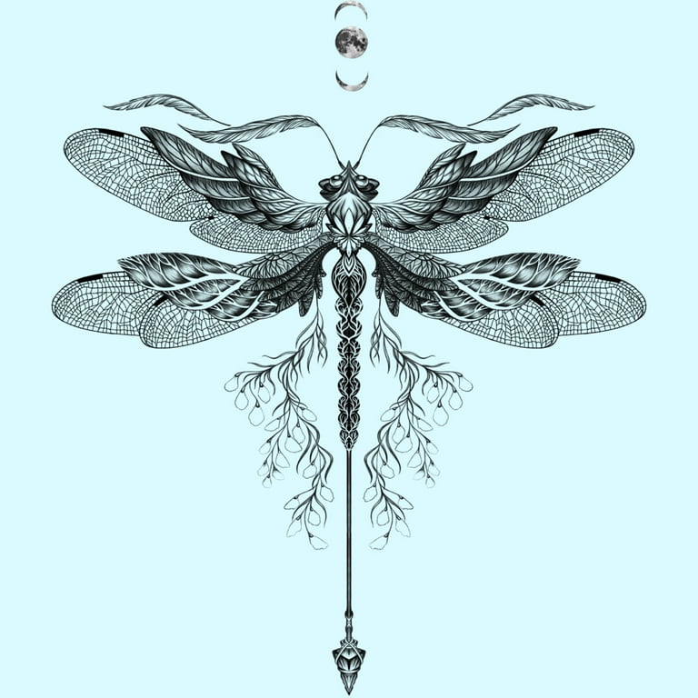 dragonfly neck tattoo