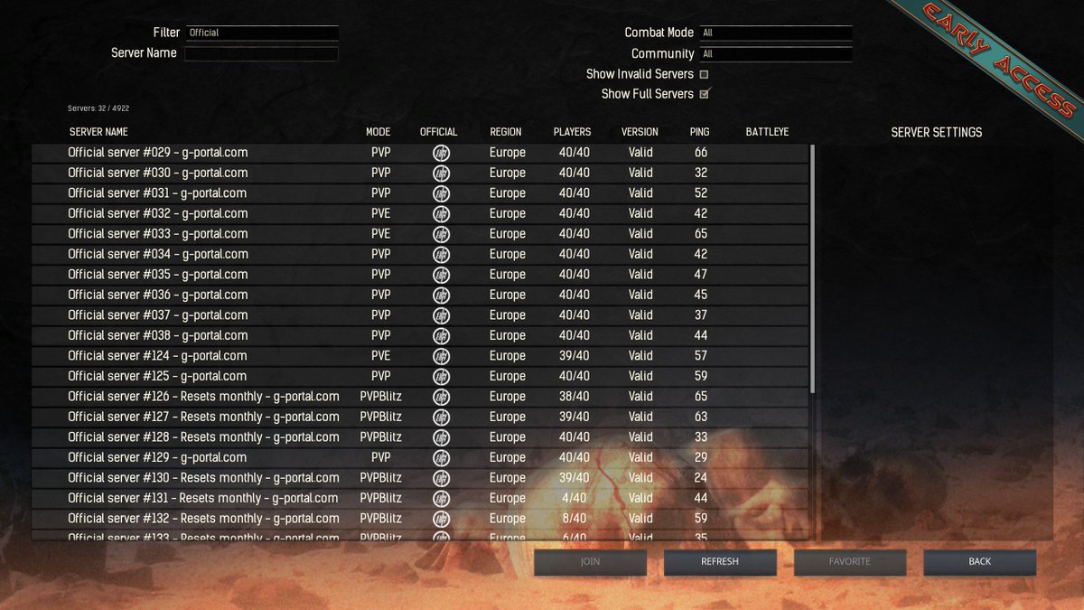 conan exiles server list