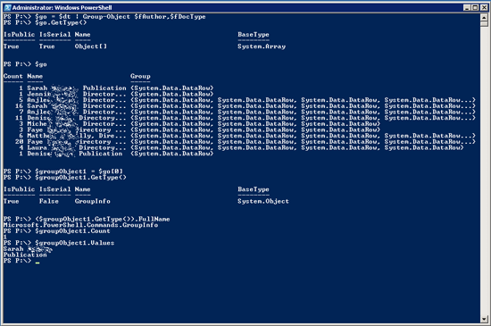 powershell group object